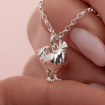 Personalised Sterling Silver Chicken Necklace, 2 of 11