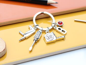 Builder Personalised Keyring Gift For Diy Fan, 2 of 8