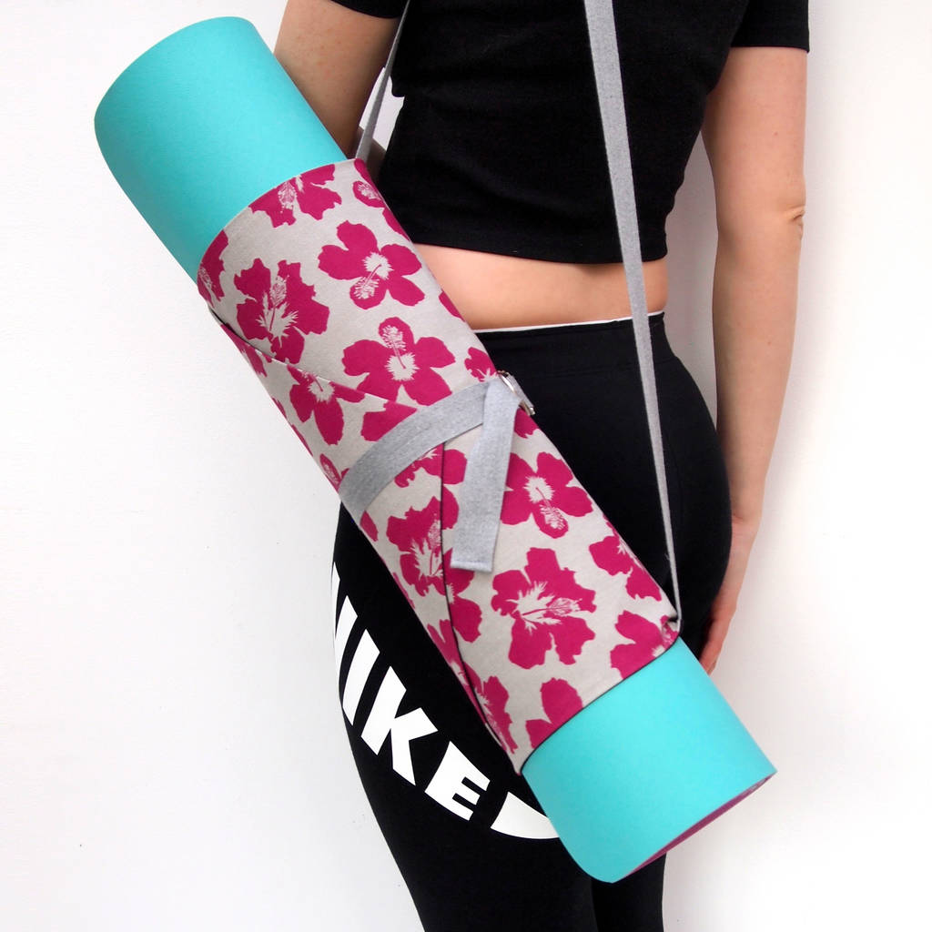 Yoga Mat Roll Hibiscus Print By Megan Alice England