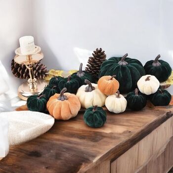 Autumn And Halloween Velvet Pumpkin Set, 5 of 5