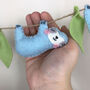 Hand Embroidered Sloth And Jungle Leaves Felt Garland, thumbnail 5 of 9
