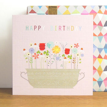 Floral Calamine Pink Birthday Card, 3 of 5