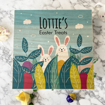 Printed Personalised Wooden Easter Treat Box, 5 of 11