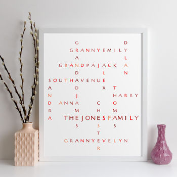 Personalised Family Names Print Crossword Gift, 10 of 11