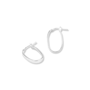 Flat Oval Hoop Earrings, 2 of 3