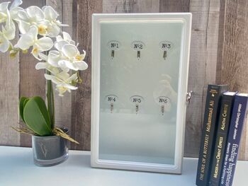 White Wooden Key Box Numbered Wall Hanging Key Holder, 9 of 9