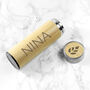 Personalised Bamboo Thermos Flask With Tea Strainer, thumbnail 2 of 6