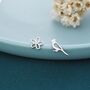 Mismatched Cardinal Bird And Flower Stud Earrings In Sterling Silver, thumbnail 3 of 10