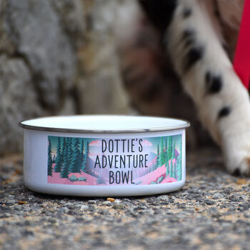 Adventure Awaits Personalised Enamel Pet Bowl, 9 of 10