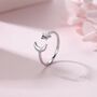 Sterling Silver Moon And Star Open Ring, thumbnail 4 of 11