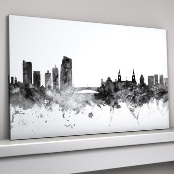 Leeds Skyline Cityscape Black And White Art Print, 2 of 6