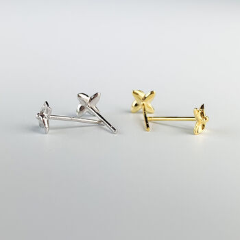 Sterling Silver Pinwheel Stud Earrings, 4 of 5