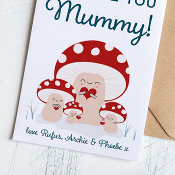 Personalised Mummy Toadstool Mother's Day Card, 4 of 5
