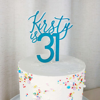 Name And Age Double Layered Cake Topper, 3 of 7
