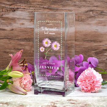 Personalised Vase For Mum With Birth Flower Design, 5 of 7
