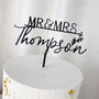 Personalised Mr And Mrs Wedding Cake Topper, thumbnail 1 of 6