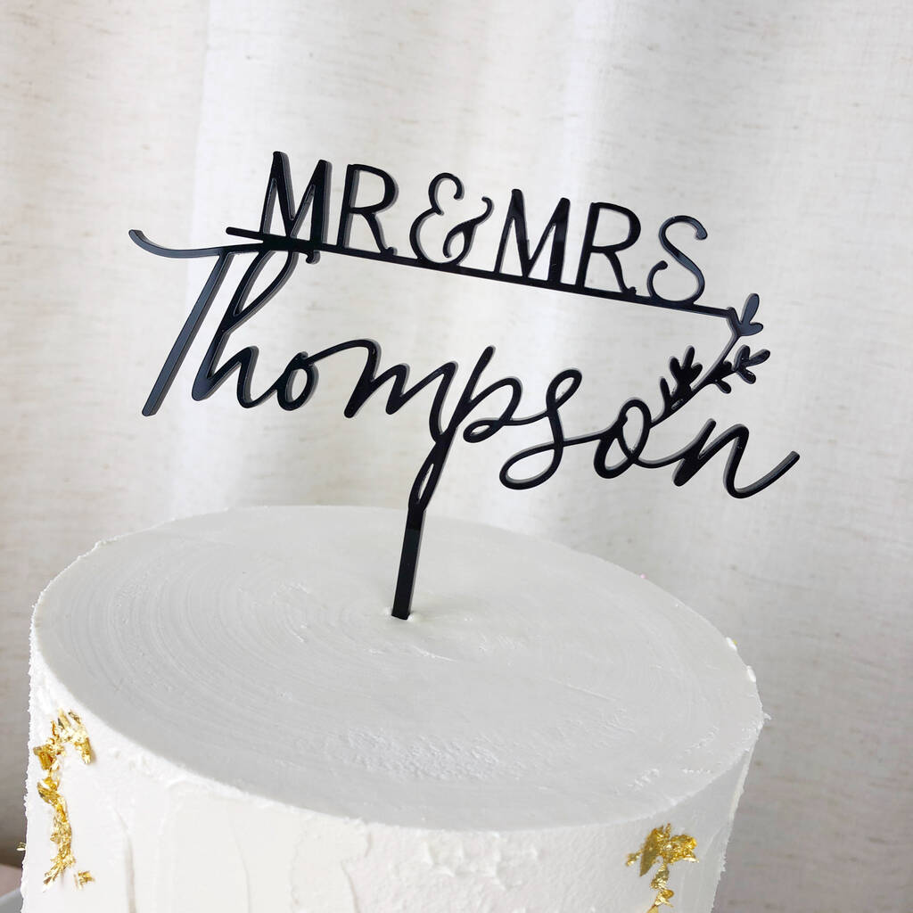 Personalised Mr And Mrs Wedding Cake Topper, 1 of 6