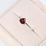 Sterling Silver Genuine Trillion Cut Garnet Ring, thumbnail 7 of 12