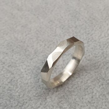 Personalised Sterling Silver Facet Ring, 4 of 11