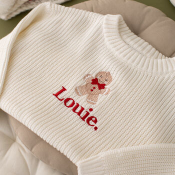Personalised Name Gingerbread Children's Christmas Jumper, 4 of 5
