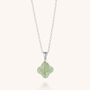 Green Aventurine Gemstone Clover Necklace, thumbnail 3 of 6