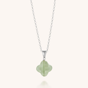 Green Aventurine Gemstone Clover Necklace, 3 of 6
