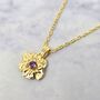 Amethyst February Violet Birthflower Charm Necklace, thumbnail 1 of 3