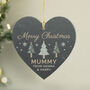 Personalised Christmas Tree Slate Heart Ornament, thumbnail 1 of 3