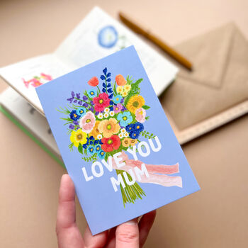 Flower Bunch Love You Mum Mother's Day Greeting Card, 4 of 8