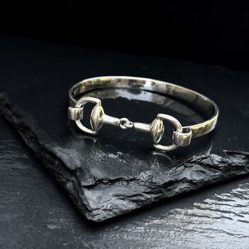 Personalised Sterling Silver Snaffle Bangle, 2 of 12