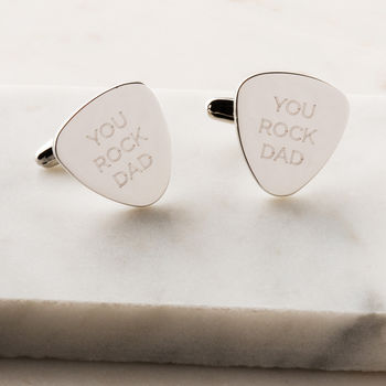 Personalised Plectrum Cufflinks For Him, 2 of 3