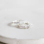 Sterling Silver Baguette Diamante Hoop Earrings, thumbnail 5 of 11