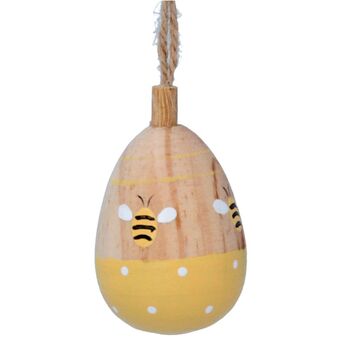 Set Of Two Wooden Hanging Easter Eggs With Painted Bees, 3 of 3