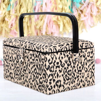 Personalised Leopard Print Sewing Box, 2 of 4