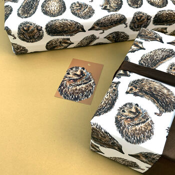 Hedgehog Watercolour Wrapping Paper, 8 of 10