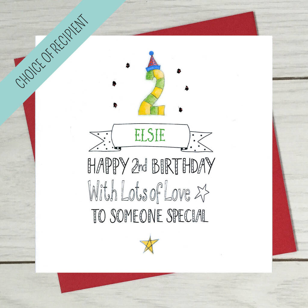 Image of 2nd Birthday Personalised Birthday Card