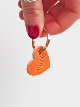 Cutie Leather Heart Keyring, 4 of 7