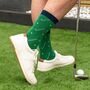 Men's Bamboo Socks Green Golf Ball And Club, thumbnail 1 of 6