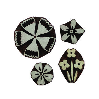 Wood Block Printing Kit Floral Zip Bag, 4 of 5