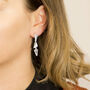 Sterling Silver Triple Triangle Dangly Earrings, thumbnail 3 of 4