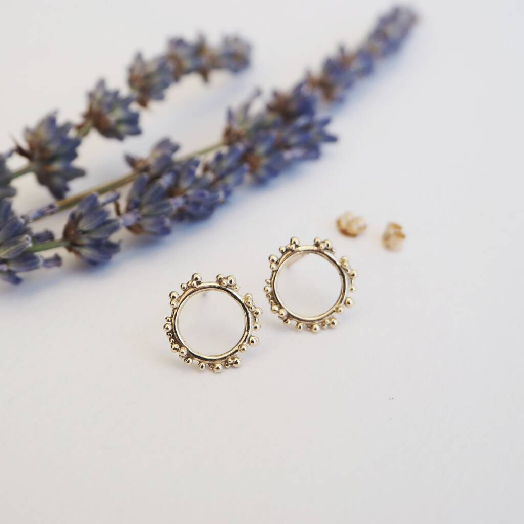 Recycled Gold Sol Circle Studs, 1 of 6