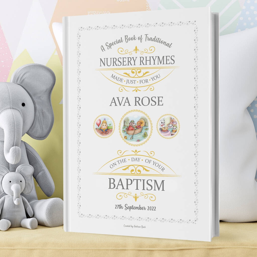 Personalised Baby Baptism Gift Book Of Nursery Rhymes By MY MAGIC NAME