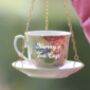 Personalised Floral Tea Cup And Saucer Bird Feeder, thumbnail 1 of 4