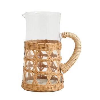 Rattan And Glass Pitcher, 2 of 3