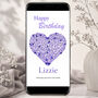 Personalised Animated Purple Butterfly Heart Birthday E Card, thumbnail 1 of 4