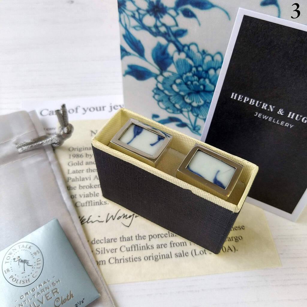 Image of Nanking Cargo Cufflinks In Sterling Silver, Silver