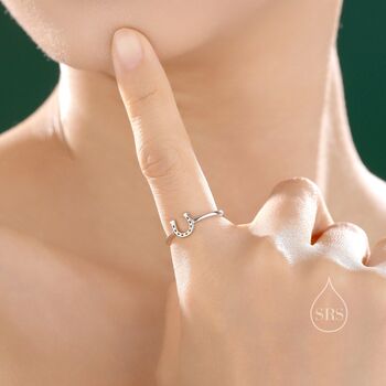 Sterling Silver Cute Little Horseshoe Ring, 3 of 11