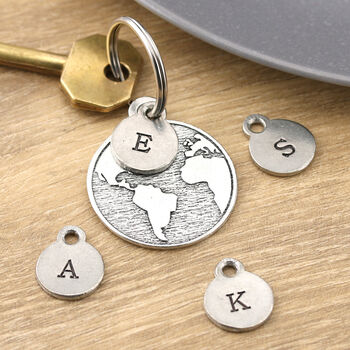 My World Pewter Personalised World Map Ds Keyring, 5 of 6