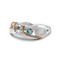 Blue Topaz And White Fire Opal Flower Ring, thumbnail 6 of 7