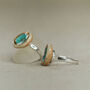 Small Round Emerald Turquoise Lagoon Adjustable Ring, thumbnail 3 of 3
